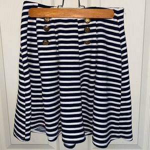 Navy Blue and White Stripped Sailor Skirt